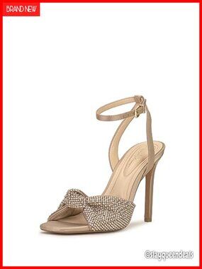 Embellished Heeled Dress Sandal Ankle Strap Stiletto Open Toe